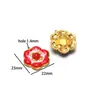 Suministro Exclusivo Transfronterizo de Acero Inoxidable Color Dorado Flor de Cinco Pétalos Colgante de Piedra Preciosa Accesorios para Collares Pulseras Joyería Venta al por Mayor