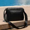 Bolso Cruzado de Cuero de Vaca de Primera Capa de un Solo Hombro, Bolso de Cuero de Vaca de Moda y Tendencia para Hombre con Correa Ancha para el Hombro, Bolso Cuadrado Pequeño