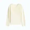26 Suéter de punto para mujer, cuello en V, dobladillo enrollado, color liso, jersey de manga larga, holgado y versátil, top estilizado