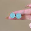 Pendientes de cuentas redondas de gelatina de color resina, dulces y encantadores, a la moda, sencillos, pequeños, frescos y femeninos, únicos.