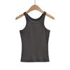 2023 verão nova cor sólida básico redondo pescoço colete feminino spice girls desgaste exterior interior slim fit regular top lote