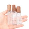 Z025-Frasco Portátil de Madeira com Rolha e Esfera 10ml 12ml Frasco de Perfumaria de Luxo Frasco Vazio Frasco de Óleo Essencial com Esfera