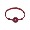 Pulsera con Hebilla de Seguridad de Cinabrio, Pulsera Trenzada de Cuerda Roja del Año Zodiacal para Pareja, Pulsera de Regalo de Cumpleaños para Novia y Mejor Amiga