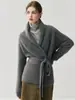 Cárdigan de cachemir tejido estilo bata, abierto al frente, para mujer, corte holgado y estilizado, adecuado para otoño e invierno, talla única