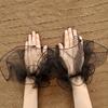 Fabricante de Mangas de Malla para Novia al por Mayor Encaje Perla Delgadas Accesorios de Protección Solar Sesión de Fotos Guantes de Boda Mangas de Gasa para Vestido