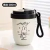 Caneca de café Miffy estilosa em aço inoxidável 304, uma garrafa de água fofa e portátil para estudantes, trabalhadores de escritório e uso ao ar livre