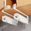 Portarrollos de Papel de Cocina de Acero Inoxidable Sin Taladro Porta Rollos de Papel Debajo del Gabinete Papel Absorbente de Aceite Colgador de Film Adhesivo Colgador de Paños de Cocina