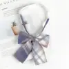 JK Bow Tie Feminino Japonês Uniforme Camisa College Style Estudante Plaid Tie Homens Free Ribbon Acessórios Faca Suave