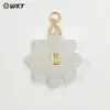 Wt-P2095 Diseño Floral Geométrico Artístico Piedra Translúcida Texturizada Ópalo Obsidiana Colgante Joyería DIY