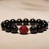 Pulsera Zodiacal de Obsidiana y Cinabrio Pulsera Mascota Año del Conejo Año del Tigre Pulsera Mascota Año del Conejo Joyería Regalo para Hombres