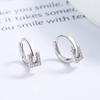 Aretes Geométricos Redondos con Zirconia Incrustada para Mujer Plata de Ley 925 Elegantes Coreanos ins Viento Frío Argolla para la Oreja