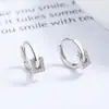 Pendientes redondos de moda con circonita geométrica para mujer, diseño de plata de ley 925, temperamento, los más vendidos de Corea del Sur, estilo ins, cierre de aro para la oreja