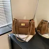Atacado transfronteiriço novo simples bordado de losango fio de bordar bolsa de axila feminina nova fivela de fecho bolsa de ombro único grande capacidade bolsa de mão com corrente