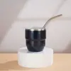 Nueva Taza Mini de Acero Inoxidable Transfronteriza con Tapa, Taza de Café con Popote, Taza Tipo Bowl de 4 oz, Copa Pequeña Portátil para Vino para Exteriores