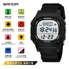 Reloj Impermeable Cuadrado Sanda para Estudiantes de Secundaria y Preparatoria Reloj Deportivo Sencillo Despertador Luminoso Reloj Electrónico de Esfera Grande de Moda