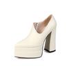 Zapatos de tacón alto de plataforma impermeables de moda estilo europeo y americano para mujer, nuevos para primavera, verano y otoño, con punta y tacón grueso, cómodos y que no cansan los pies