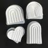 Molde de Vela Aromática Arco Ondulado Pedra Difusora Artesanal Sabonete Aromático Bandeja de Gesso Enfeites de Carro Molde de Silicone