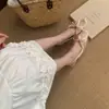 Sandalias Chuyuji estilo francés con lazo floral, suela gruesa, punta cerrada para mujer, verano 2026, adecuadas para faldas, tacón de cuña, estilo de hada