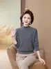 Suéter 100% Lana para Mujeres de Mediana Edad, Suéter Interior de Otoño para Madres, Adecuado para Mujeres de 50-60 Años de Edad Media y Mayores, Suéter Capa Base para Primavera, Otoño e Invierno