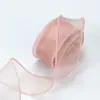 Lazo de Cinta de Gasa Cinta de Hilo Ondulado Hilo de Cola de Pez con Flores Lazo para Empaque de Regalo 02