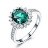 Anillo de lujo estilo europeo y americano transfronterizo de nano esmeralda plata de ley 925 retro piedra de nacimiento fabricantes al por mayor