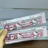 Linda Regla de Acrílico Rosa Rellena de Aceite con Polvo Dorado, Regla de Escala Gato KT, Adorable Regla de Arena Líquida para Aliviar el Estrés de Gato