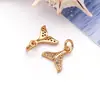 Acessórios para joias DIY, pingente de estrela-do-mar transfronteiriço, banhado a cobre com ouro real 18k, cravejado com zircônia, versátil para colares e pulseiras