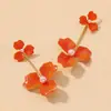 Pendientes de flor de gota de aceite y perla transfronterizos europeos y americanos, diseño de nicho, pendientes exagerados, lujo ligero, venta al por mayor de pendientes de alta gama