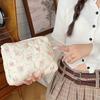 Neceser suave con diseño de flores personalizado para mujer, bolsa de almacenamiento portátil de gran capacidad para cosméticos y artículos diversos, bolso de mano de moda.
