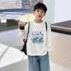 Ropa para niños 100% algodón puro camiseta de manga larga estilo otoño ropa para niño pequeño top casual de otoño para niños super estiloso