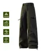 Calça de Caminhada Funcional à Prova d'Água, à Prova de Vento, Respirável, Secagem Rápida, Perna Reta, Estilo Americano, Roupa de Trabalho, Três em Um