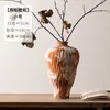 Jarrón de Mesa Cerámico Zen Retro Jingdezhen con Estilo Silencioso Adornos de Cerámica Elegantes Casa de Huéspedes Sala de Té Arreglo Floral