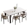 Mesa de comedor de pizarra para uso doméstico, moderna y sencilla, adecuada para espacios pequeños, juego de mesa y sillas de comedor rectangulares retro de pizarra con forma de elefante