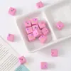 Tinta Acrílica Estampada em Desenho Animado Contas Quadradas DIY Corrente para Celular Chaveiro Caneta com Contas Acessórios