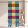 Comércio Transfronteiriço|Cachecol Xadrez de Imitação de Mohair de Alta Qualidade|Xadrez de Acrílico Quente para Outono e Inverno|Suporta Personalização de Logo