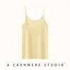 Camisola de punto de cachemira para mujer, chaleco sin mangas, corte ajustado, versátil, suave y agradable para la piel, con doble tirante, prenda interior de moda