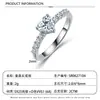 Anillo de compromiso estilo europeo y americano con forma de corazón, plata S925, con una piedra principal en forma de corazón y un engaste de media banda con moissanita, anillo para mujer, para ventas transfronterizas