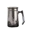 Venta Caliente de Fábrica Taza de Titanio para Oficina Textura Martillada Hecha a Mano Regalo de Negocios Taza Aislada de Titanio Puro Taza de Titanio para el Hogar Taza Completamente de Titanio Puro
