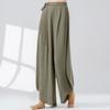 Pantalones de Lino para Práctica de Danza Clásica para Mujer, de Cintura Alta, Sueltos y Elegantes, Pantalones de Pierna Ancha Forma de Capullo para Adultos, Pantalones de Danza Jazz Moderno