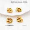 Anillo Retorcido Nudoso de Acero de Titanio Colgante al Vacío Chapado Color Oro 18K Conservación del Color Anillo de Cuentas Tres en Uno Accesorios para Joyería DIY Venta al Por Mayor