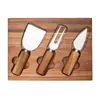 Tabla de cortar de madera de acacia Tabla de quesos de madera Set de cuchillos para tabla de quesos Tabla de cortar de cocina Tabla para cortar carne y pan