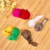 Juguetes para gatos auto-relajantes del aburrimiento ratón de pelo de conejo piel de conejo gris divertido gato sisal cola larga crujiente lindo ratón#