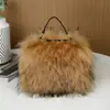 Bolsas de Pelúcia Outono e Inverno para Mulheres, Bolsas de Ombro e Transversais Modernas de Alto Padrão, Bolsas de Pele Sintética, Atacado Transfronteiriço