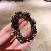Diadema Elegante Estilo Coreano Perla Cristal Banda Elástica Alta para el Cabello para Mujeres Banda de Goma para Cola de Caballo Simple y Versátil Accesorios para el Cabello de Bola