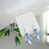 Nuevos Pendientes de Cerámica Azul y Blanco Estilo Chino Jingdezhen, Pendientes de Plata 925 Estilo Antiguo de Alta Gama, Lujo Accesible y Pendientes de Alta Gama