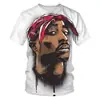 Moda de Verão Personalidade Fashionável Impressão 3D Artista de Hip Hop Legal Tendência Street Rock Camiseta