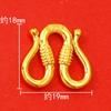 Pulsera de oro de 24 quilates bañada en cobre, joyería DIY, accesorios con hebilla en forma de S, collar de cuentas hecho a mano, accesorios con cabeza de hebilla en forma de W, oro arena, venta al por mayor