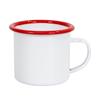 Copo de esmalte de transferência de calor em branco vintage Copo revestimento de sublimação ao ar livre camping personalidade cor borda ondulação xícara de café