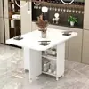 Mesa de comedor plegable para casas pequeñas, móvil con ruedas, rectangular extensible, mesa de comedor pequeña multifuncional simple