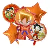 Novo Dragon Ball Monkey King Anime Toy Shape Decoração de festa de aniversário infantil Conjunto de balão de filme de alumínio